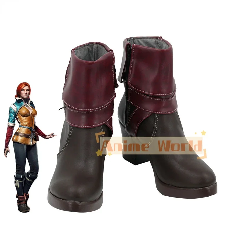 Triss Merigold Cosplay Schuhe Halloween Karneval Stiefel Anime PU Leder Schuhe Cosplay Prop Nach Maß