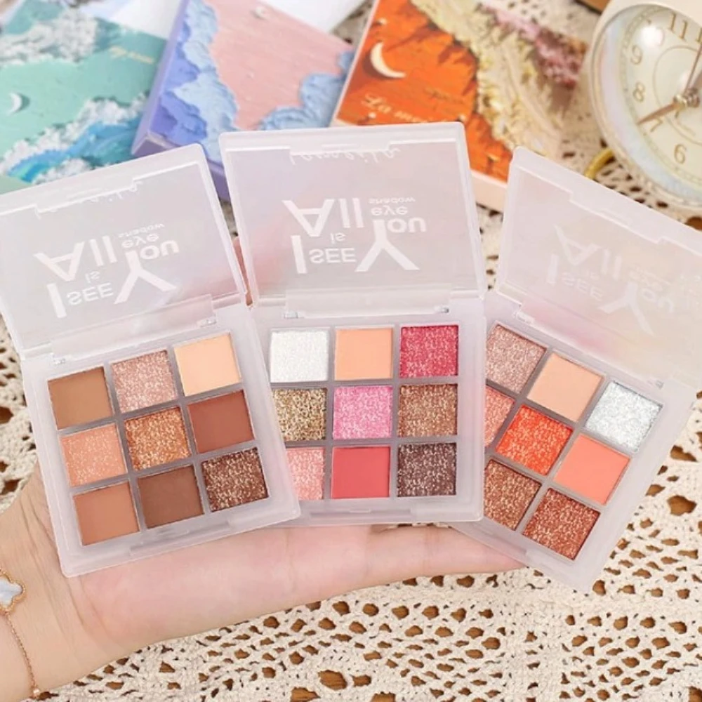 

Nude Shimmer Matte Eyeshadow Pallete Glitter Eyeshadow Long Lasting Waterproof Eye Pigments Shine Eyeshadow Makeup 9 Colors 2025