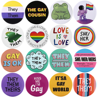 44mm Tinplate Pin Love Is Love Pride Pride Flag Brooch Bag Button Badge HE HIM SHE HER THEY THEM LGBT Jewelry Gift Friends