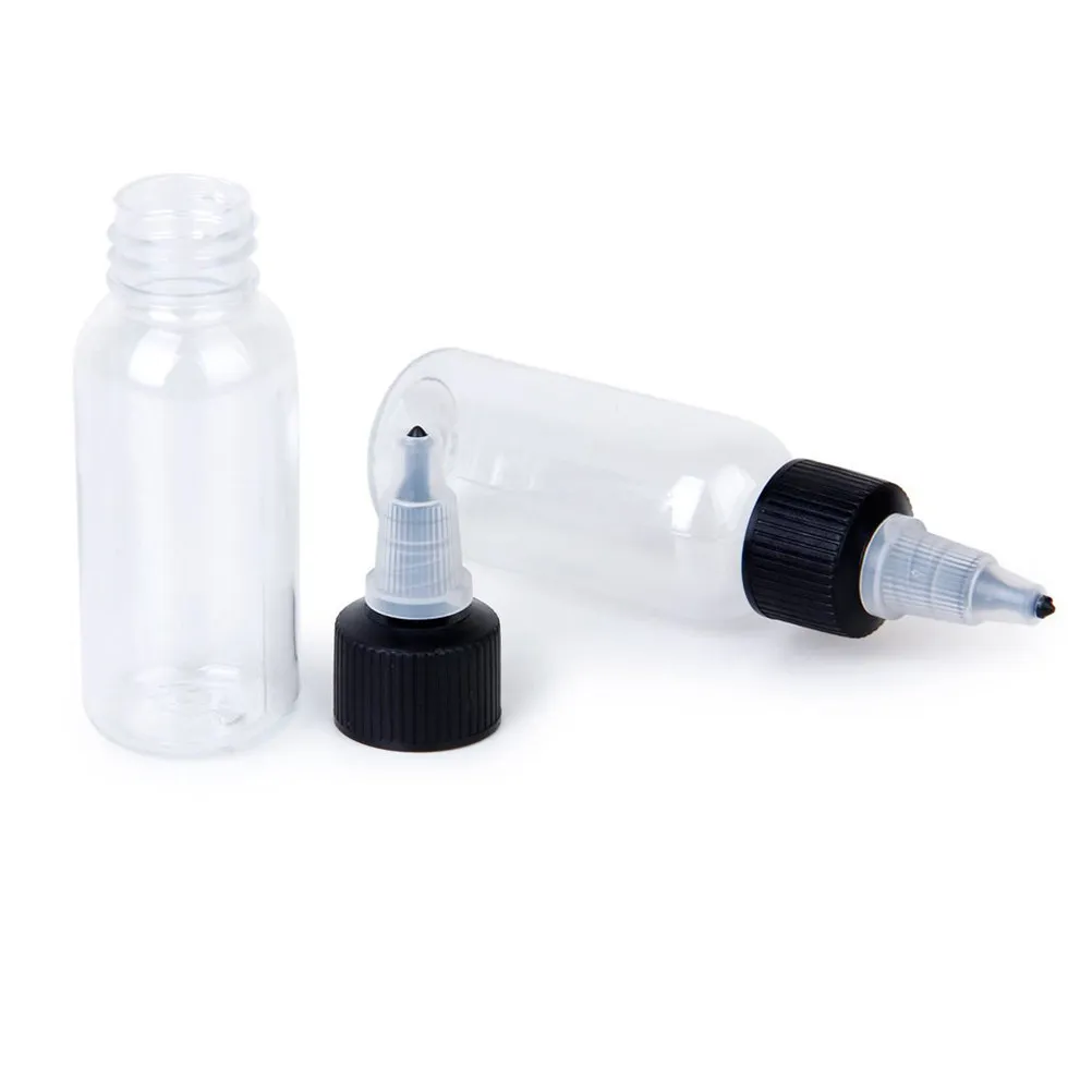 10Pcs Plastic Ink Bottles Empty Pigment Storage Bottles Leakproof Large Capacity for Ink Pigment Liquid Plastic Bottle