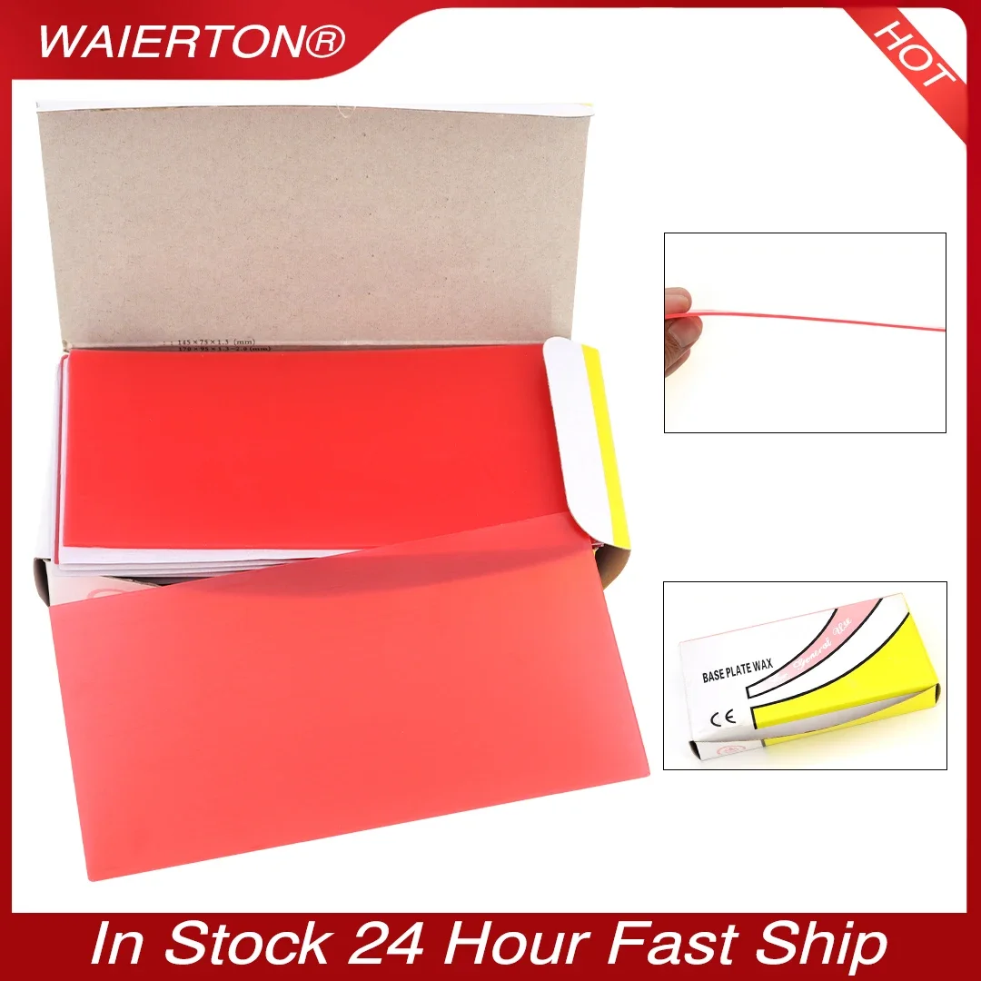 20pcs/Box Dental Lab Base Plate Red Utility Wax Red Modeling Wax 1.3mm Red Wax Sheet for Dentist