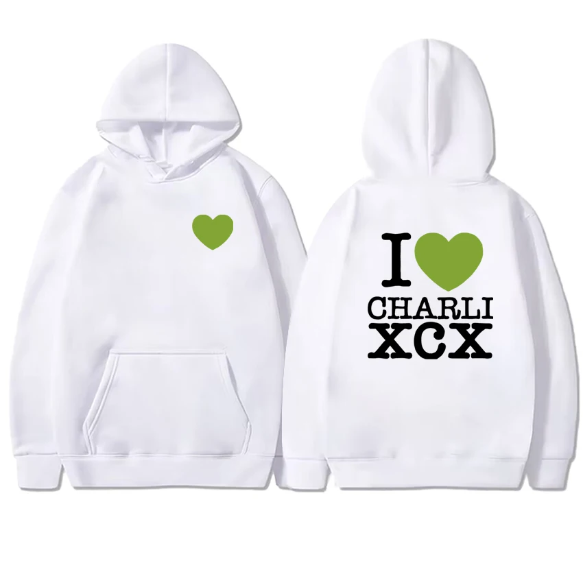 High Quality Charli Xcx Album Double Sided Print Hoodie Fleece Men Women Long sleeve Streetwear Sweatshirt Unisex Loose Pullover