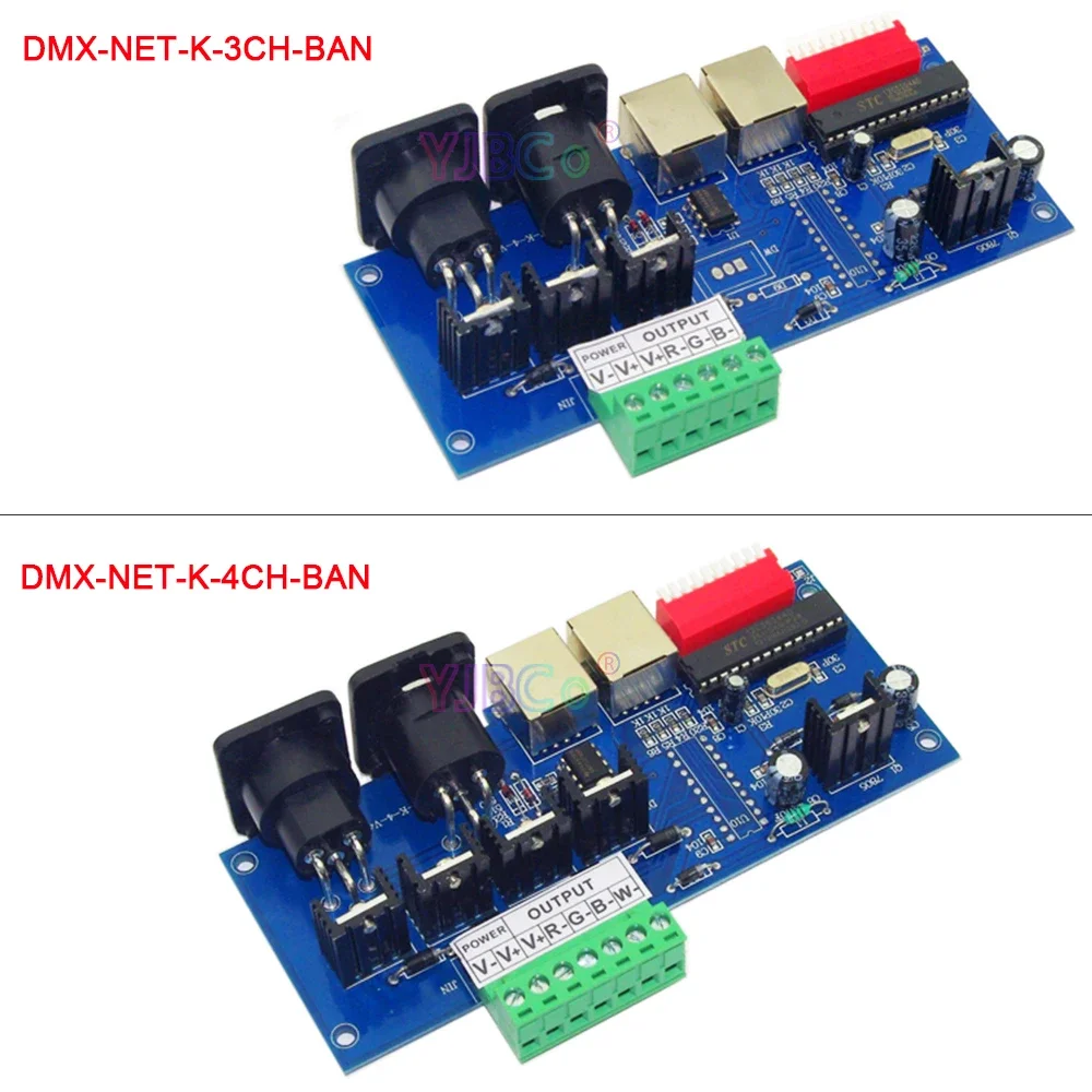 12V 24V 3 CH 4 CH channel DMX512 Decoder DMX RGB RGBW LED Controller Common anode 3/4 CMOS drain-open output For LED Strip,Lamp