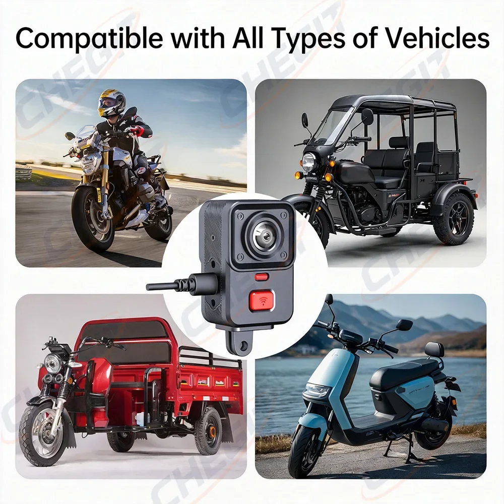 2K Dual lens HD Motorcycle Driving Recorder IP66 Waterproof With WIFI GPS Riding Recorder Dashcam for Motorcycle Accessories view 6