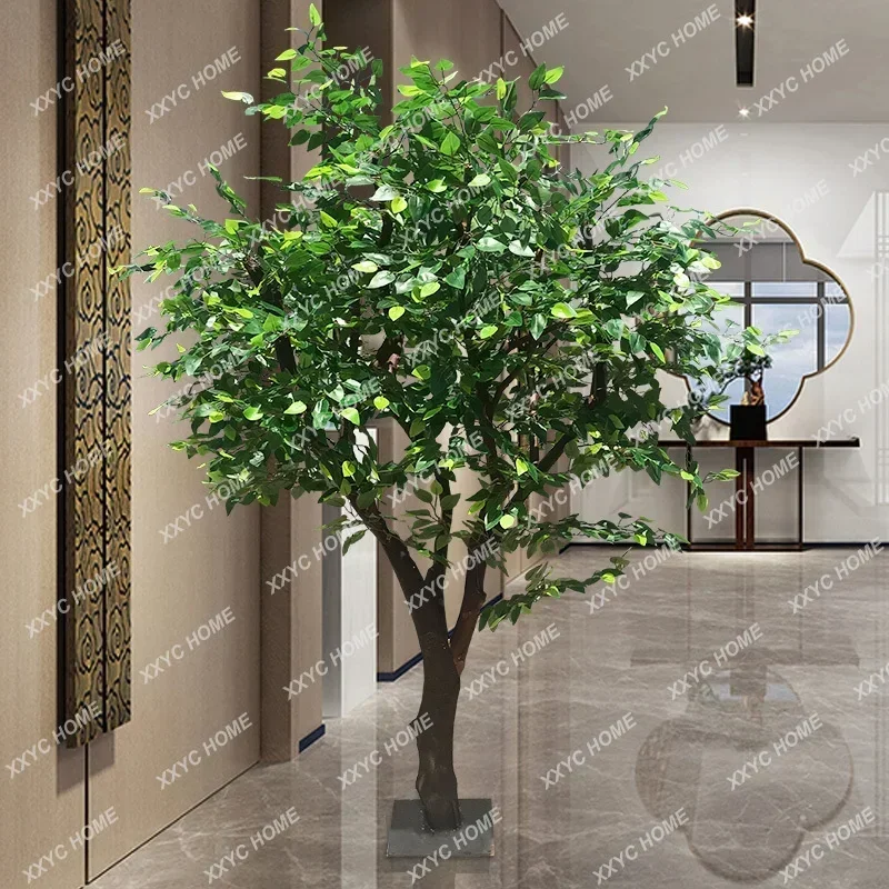 Happiness Tree Banyan Large Custom Fake Trees Shopping Mall Set Interior Decoration Solid Wood Simulation Tree