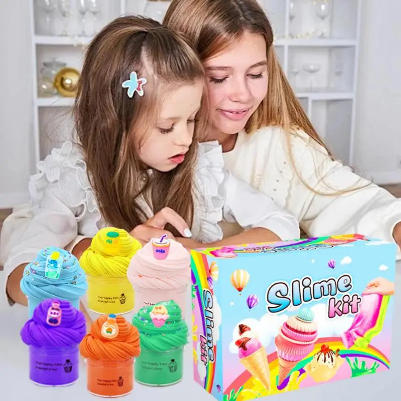 10 Crystal Mud Soft Cloud Mud Toy Kit Fidget Toys Stress Relief Toys Sensory Toy For Girls Boys Hands-On Abilities Exercise