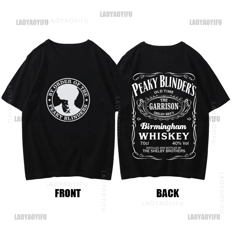 2024 Summer Streetwear Short Sleeve T-shirt Men Cotton Print Peaky Blinders Clothes Fashion Casual Tops Cool Tees Hombre