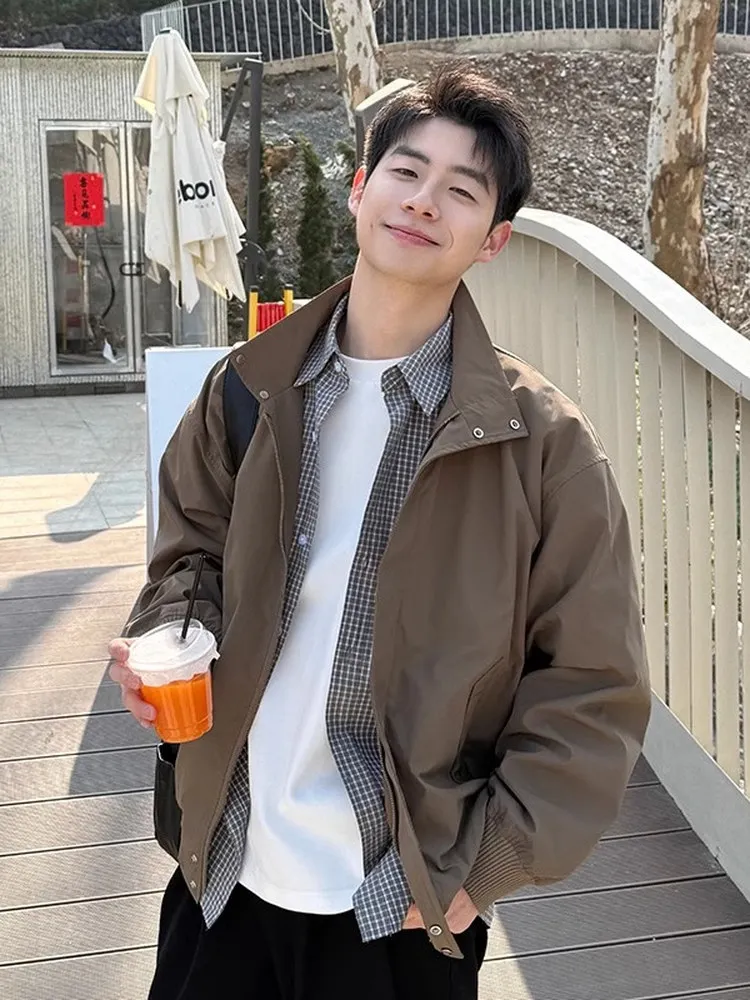 

Cool oulder Width Jaet Men's Sle Cleanfit American Flight Stand Collar Baseball orm Windproof Polyester Nylon Co...