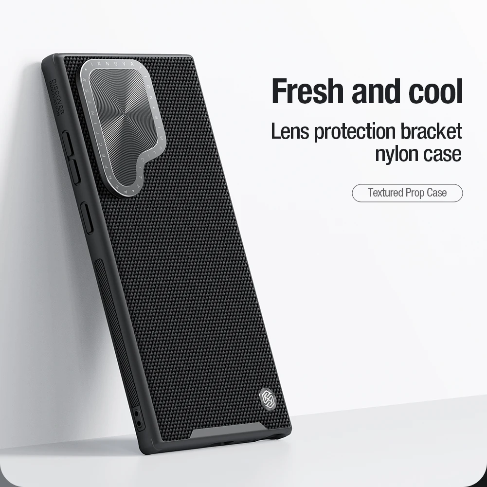 for Samsung Galaxy S24 Ultra Case Nillkin Textured Prop Case with Stand Camera Case for Samsung S24 Ultra 5G Lens Privacy Cover