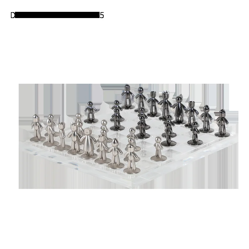 Modern minimalist European classic international black and white chessboard with creative decoration of Gamma hair