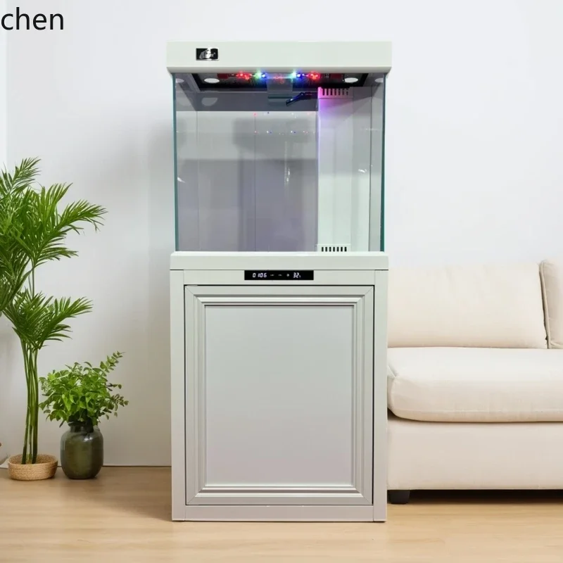fish tank living room household medium-sized new ultra-white bottom filter partition glass floor lazy ecological aquarium
