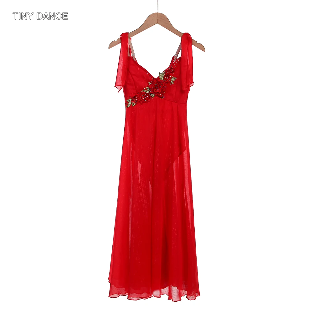 สีแดง Professional บัลเล่ต์เต้นรําชุดผู้ใหญ่ที่กําหนดเอง Ballerina SOLO เครื่องแต่งกายผู้หญิง Dancewear สําหรับประสิทธิภาพ B25671