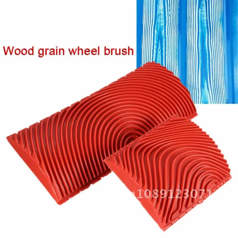 2Pcs Imitation Wood Graining Paint Roller Brush Wall Texture DIY Brush Painting Tool Rubber Wood Grain Painting Tool Home Decor