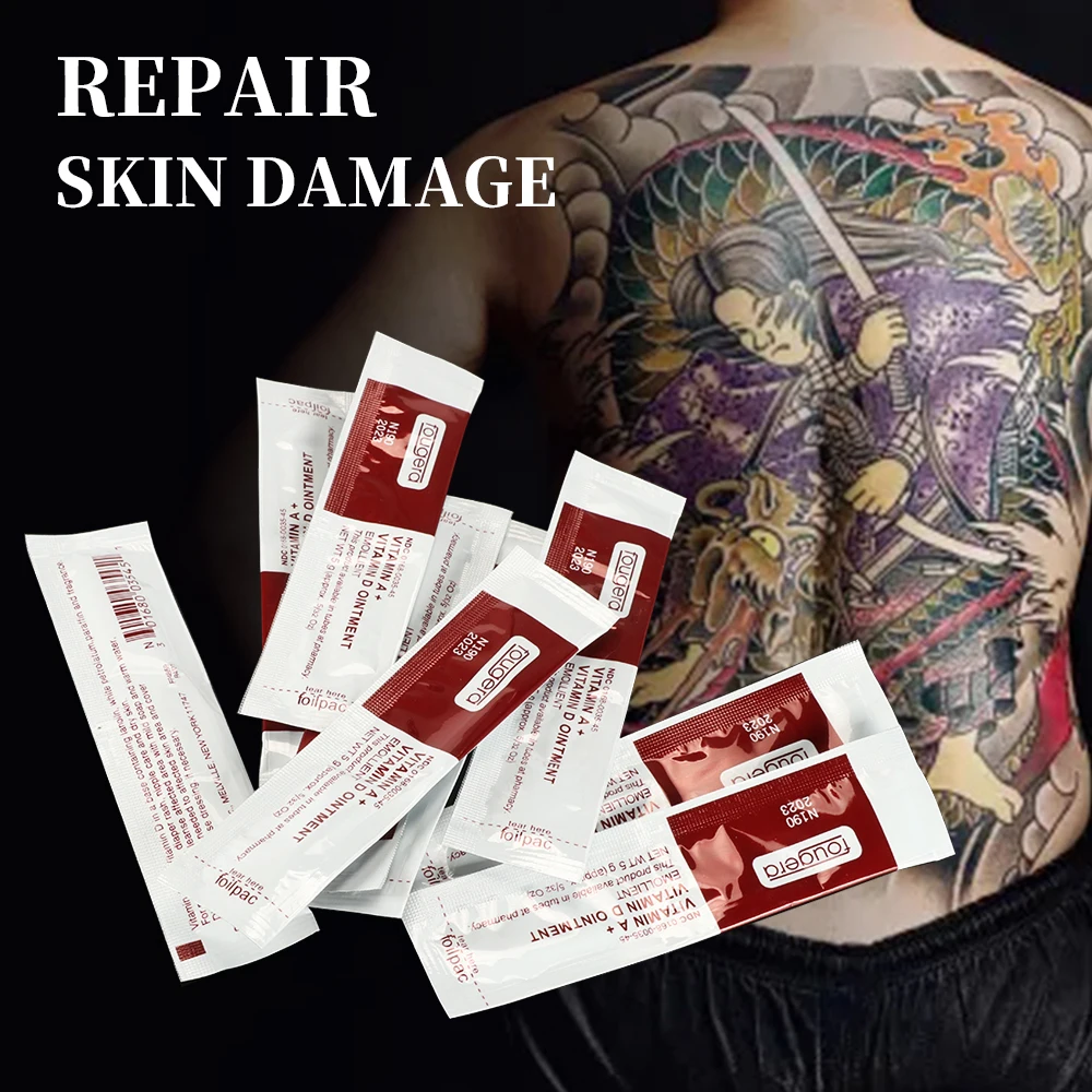 50pcs Tattoo Aftercare Cream A&D Fougera Vitamin Ointment Anti Scar Permanent Makeup Repair Gel For Tattoo Body Art Supplies