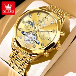 OLEVS 6621 Mens Watch Original Brand  Automatic Mechanical Business Watch Waterproof Watch for Men Calendar Mens Gifts Reloj