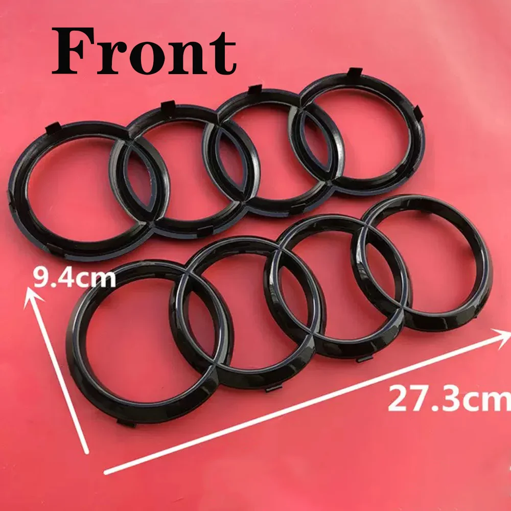 

AA-4 Ring ABS Car Hood Car Logo Badge Sticker For Audi A3 A4 A5 A6 Sline Quattro Front Bonnet Grill Rear Trunk Emblem