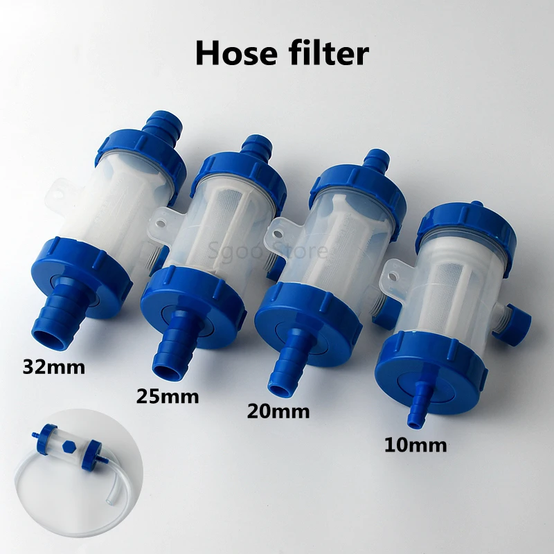 1pc 10/20/25/32MM Pagoda Hose Filter Garden Irrigation Fittings Aquarium Transparent Filter Fish Tank Soft Water Pipe Filter Cup