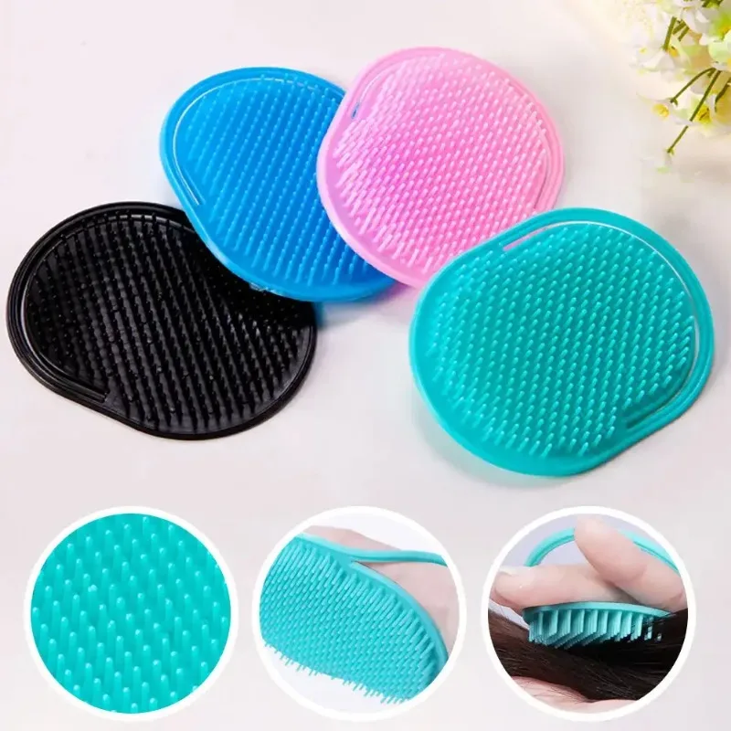 Cepillo de masaje para el cuero cabelludo suave portátil para hombres, cepillo para el pelo y la barba de viaje, peine de mano pequeño y redondo,
