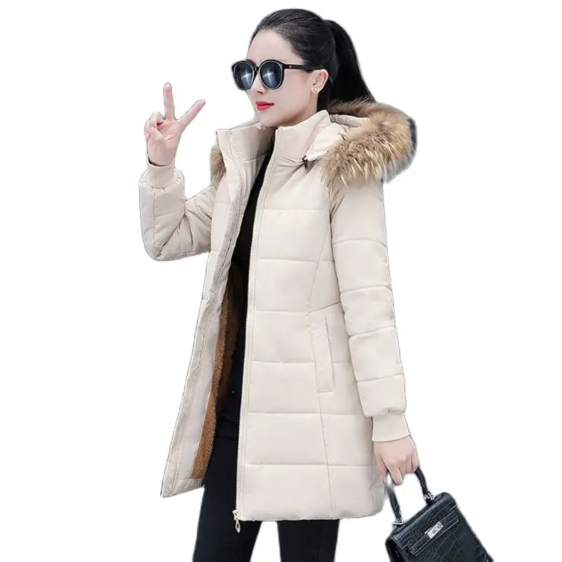 Highend   Down To Keep Warm In Winter Cotton-padded  Korean Version Of Slim Outdoor Cold-proof Long Cotton-padded Clothes