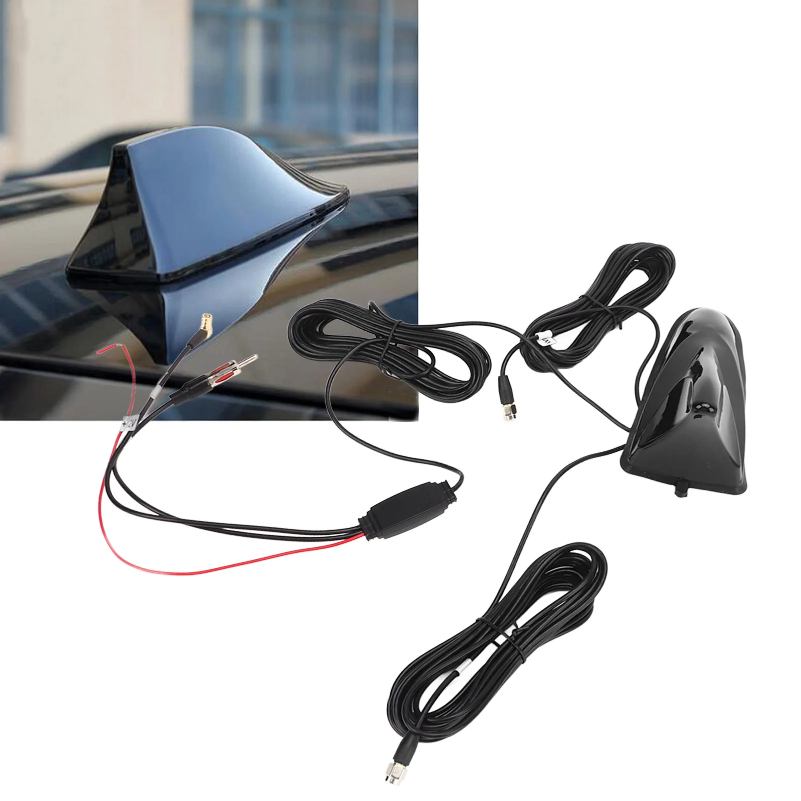 12V Shark Fin Antenna GPS DAB FM WIFI High Sensitivity 5m Cable Length Universal Radio Aerial Antenna Car Accessories