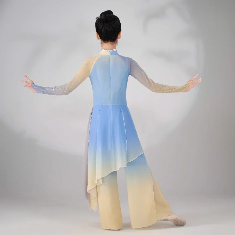 สาวสไตล์จีน Hanfu แห่งชาติเต้นรําเครื่องแต่งกาย Yangko เสื้อผ้าโมเดิร์นเต้นรําเด็กแบบดั้งเดิมจีนเครื่องแต่งกายเวที