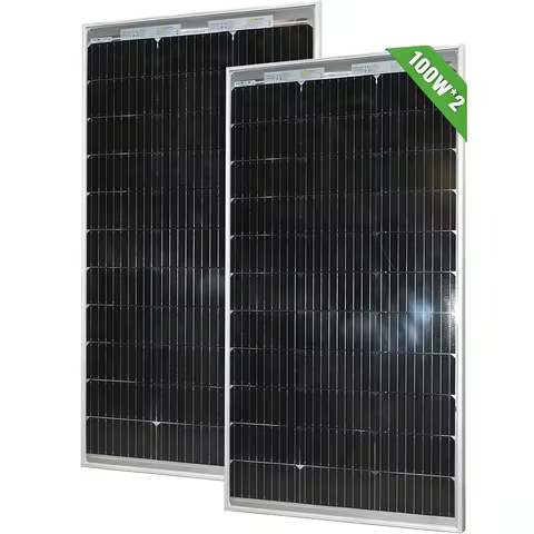 200W Bifacial Solar Panel, 18V High Efficiency Glass Temper PV Model, Durable &amp; Waterproof, for Home RV Off-Grid System,Balcony