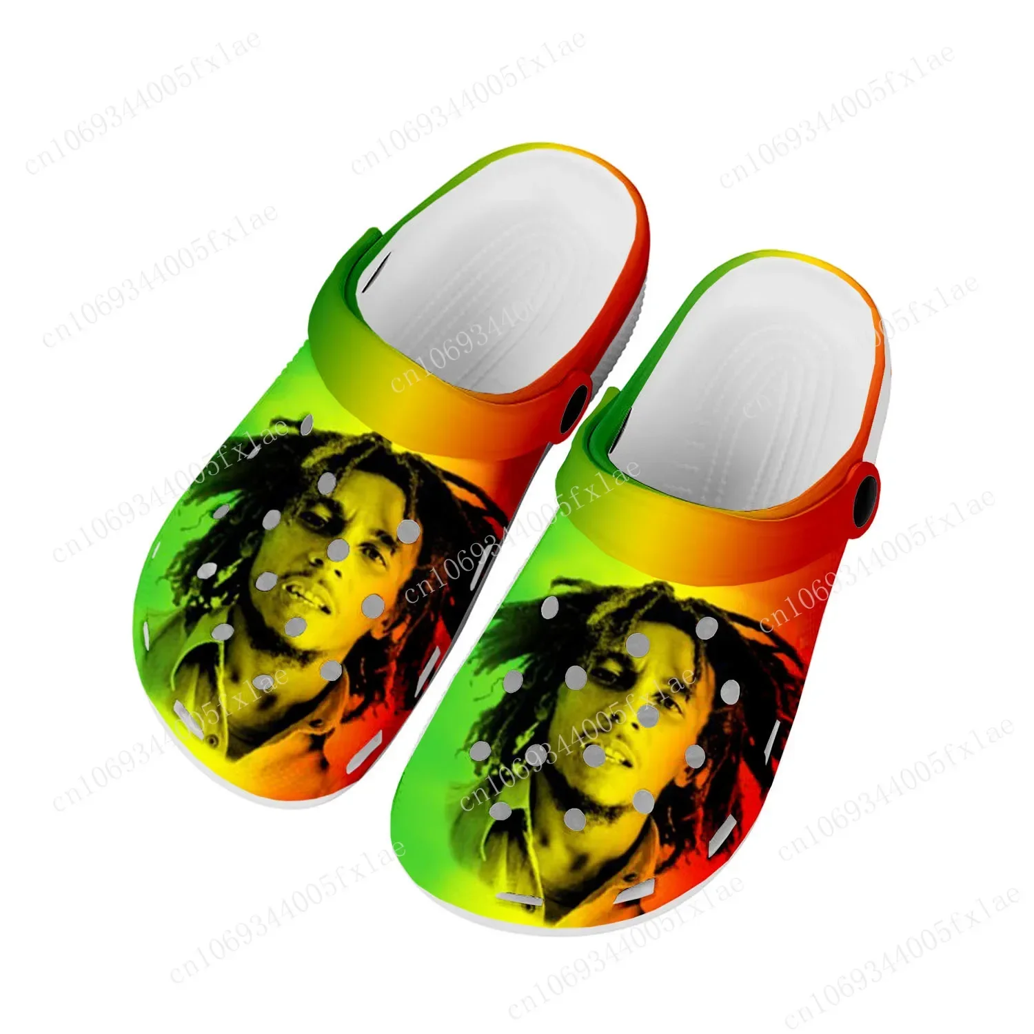 

Reggae Rock Music Star Bob Marley Home Clogs Custom Water Shoes Mens Womens Teenager Shoes Clog Breathable Beach Hole Slippers