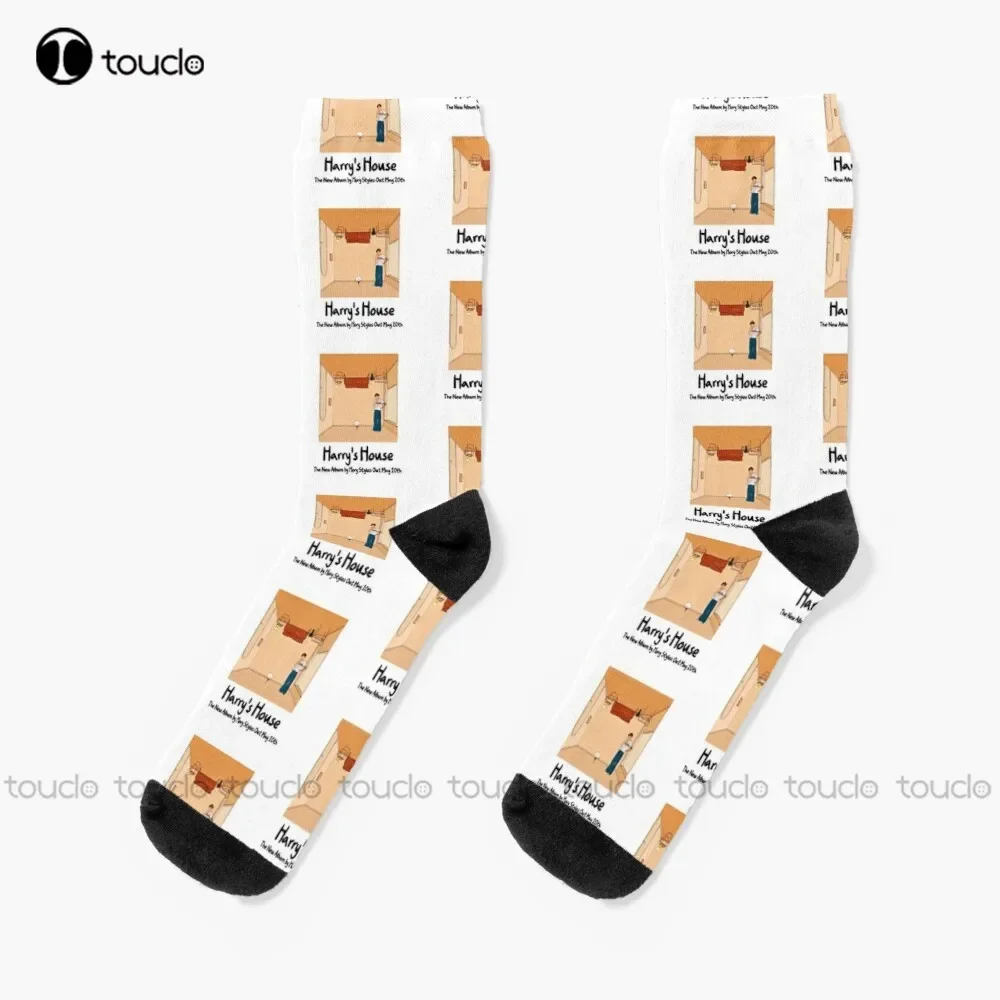 

Harrys House Socks White Crew Socks Men 360° Digital Print High Quality Cute Elegant Lovely Kawaii Cartoon Sweet Cotton Sock