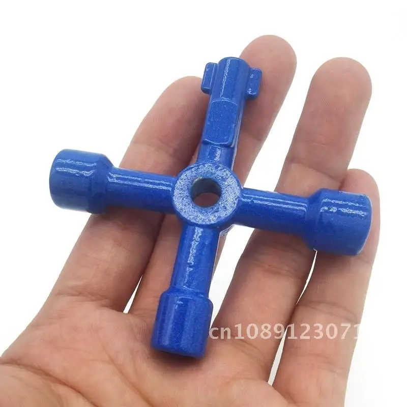 

4in1 Stainless Steel Wrench Cross Key Multifunctional Tool for Train Electrical Elevator Cabinet Valve Alloy Triangle Square