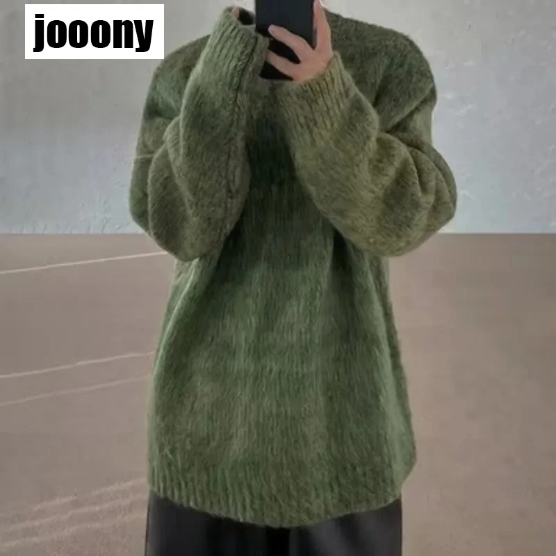 Korean Fashion Pullover Sweater Causal Loose High Street Knitwear Pullovers Male Daily Clothing Autumn Winter Men's Sweaters