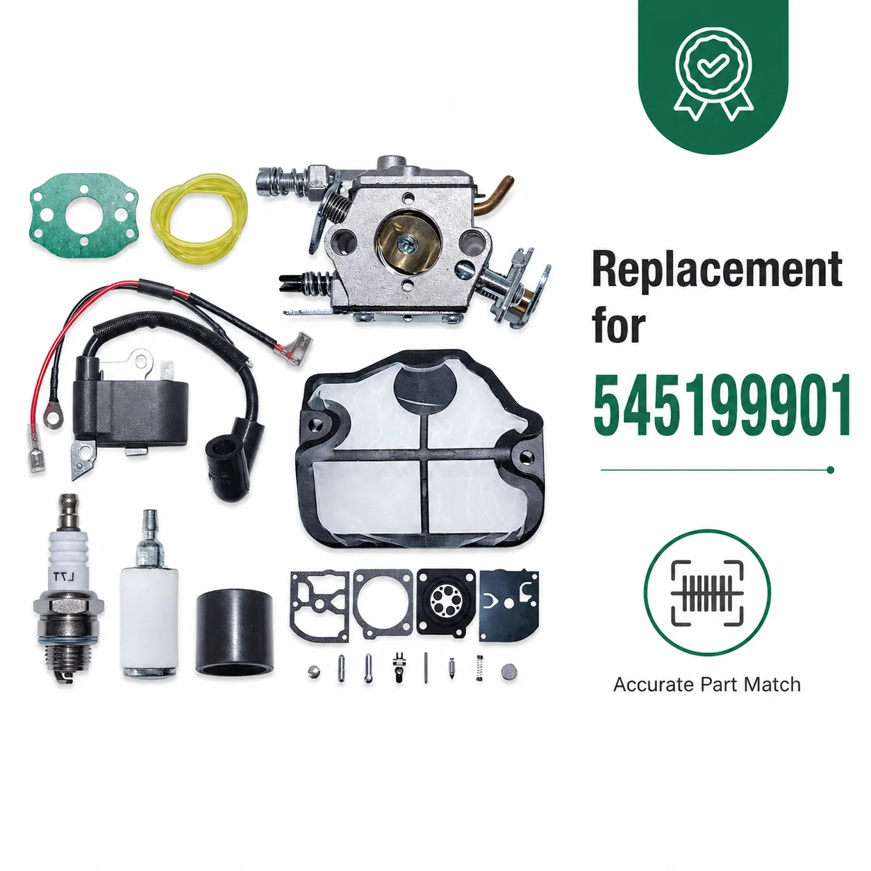 Carburetor Ignition Coil Tune Up Kit For Zama C1Q W29E Fits Husqvarna 136 137 141 142 Replaces 530039239 530029811 530029814
