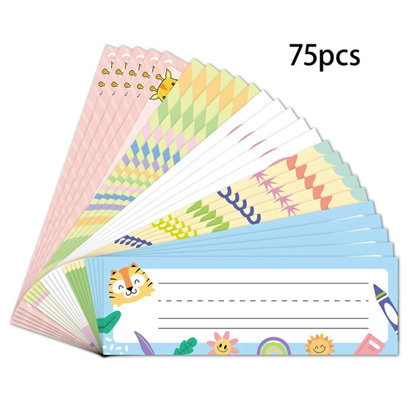 75Pcs Exercise Book Labels Name Plate, Can Be Written On, Self-Adhesive Stickers Made Of Adhesive Paper