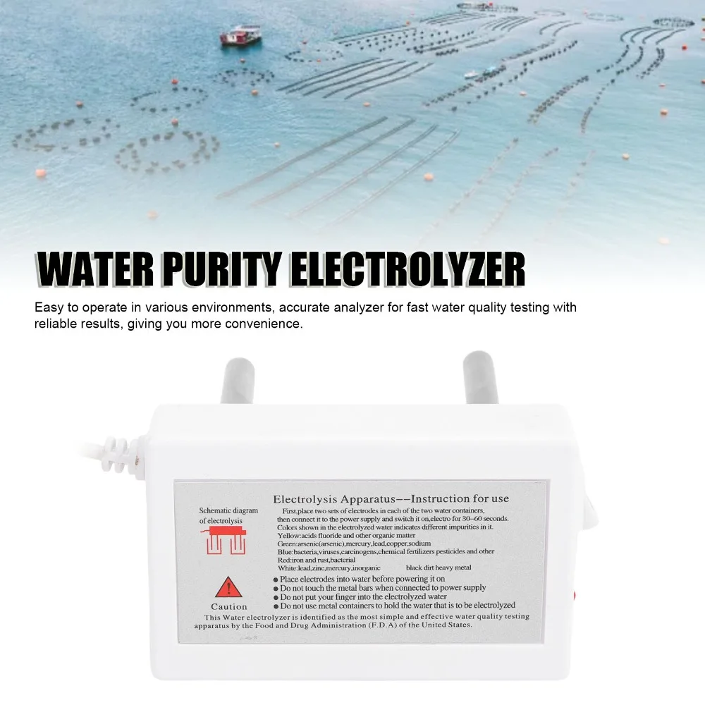 Picture 5: White Water Quality Tester 110V Square Shape Water Quality Electrolyzer Secure Design Portable Design Electrolysis Tester