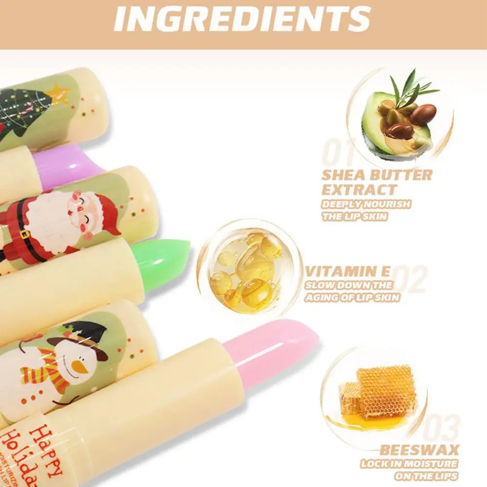 3 teil/satz Farbe Ändern Lippenstift Nicht-Stick Tasse Gelee Lippenstift Feuchtigkeitsspendende Feuchtigkeitsspendende Farbe Ändern Lip Balm Warme Ändern Lip Balm