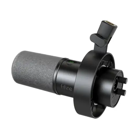 FIFINE Recording XLR Dynamic Microphone with Real-time Monitoring,USB Streaming Mic with Gain Knob/Touch-mute for PC,Mixer-K688