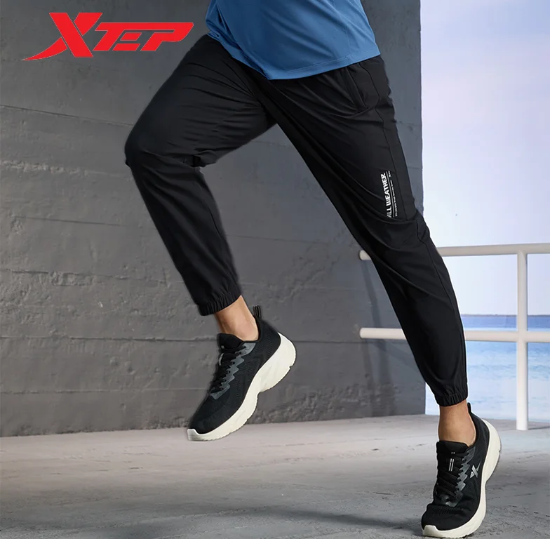 Xtep Knitting Cropped Pants For Men 2023 Spring Lightweight Sweatpants Comfortable Quick-Drying  Breathable Bottoms 877229840210