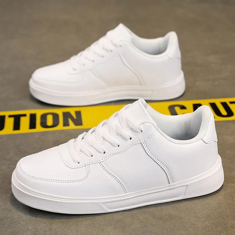 Size 50 Fashion Leather Men White Sneakers Classic Casual Shoes Outdoor Walking Shoes Couple Footwear Oversized 49 Board shoes