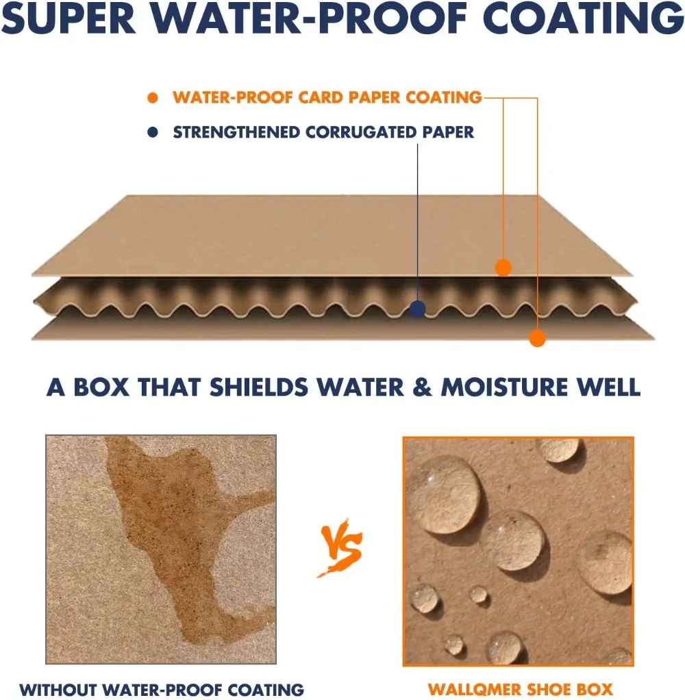 12 عبوة من صناديق تخزين مقاومة للماء مقاس 13.2 × 8.3 × 5.1 بوصة منظم من الورق المقوى قابل للتكديس مع نافذة #3