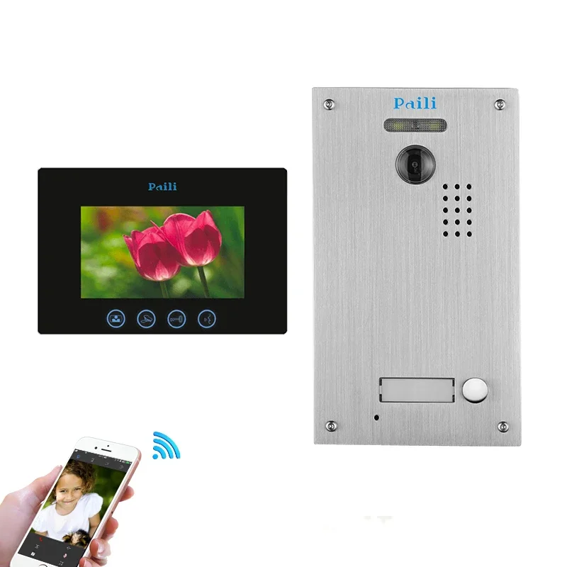 7Inch Wireless/WiFi Smart IP Video Door Phone Intercom System Remote video doorphone