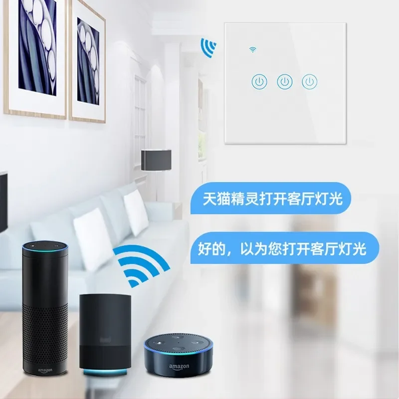 2026 HOT Directly from the manufacturer graffiti European smart WIFI touch switch Alexa voice control wifi smart switch