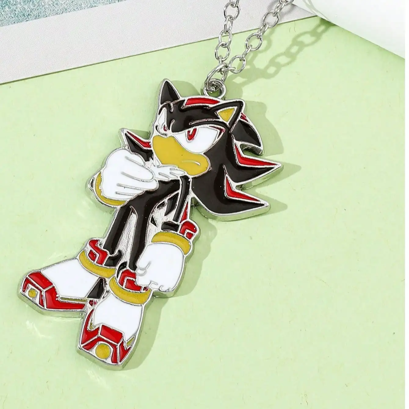 سونيك سوبر البرق القنفذ سونيك المتخصصة قلادة أنيمي قطرة الزيت سلسلة قلادة مجوهرات صديق هدية #4