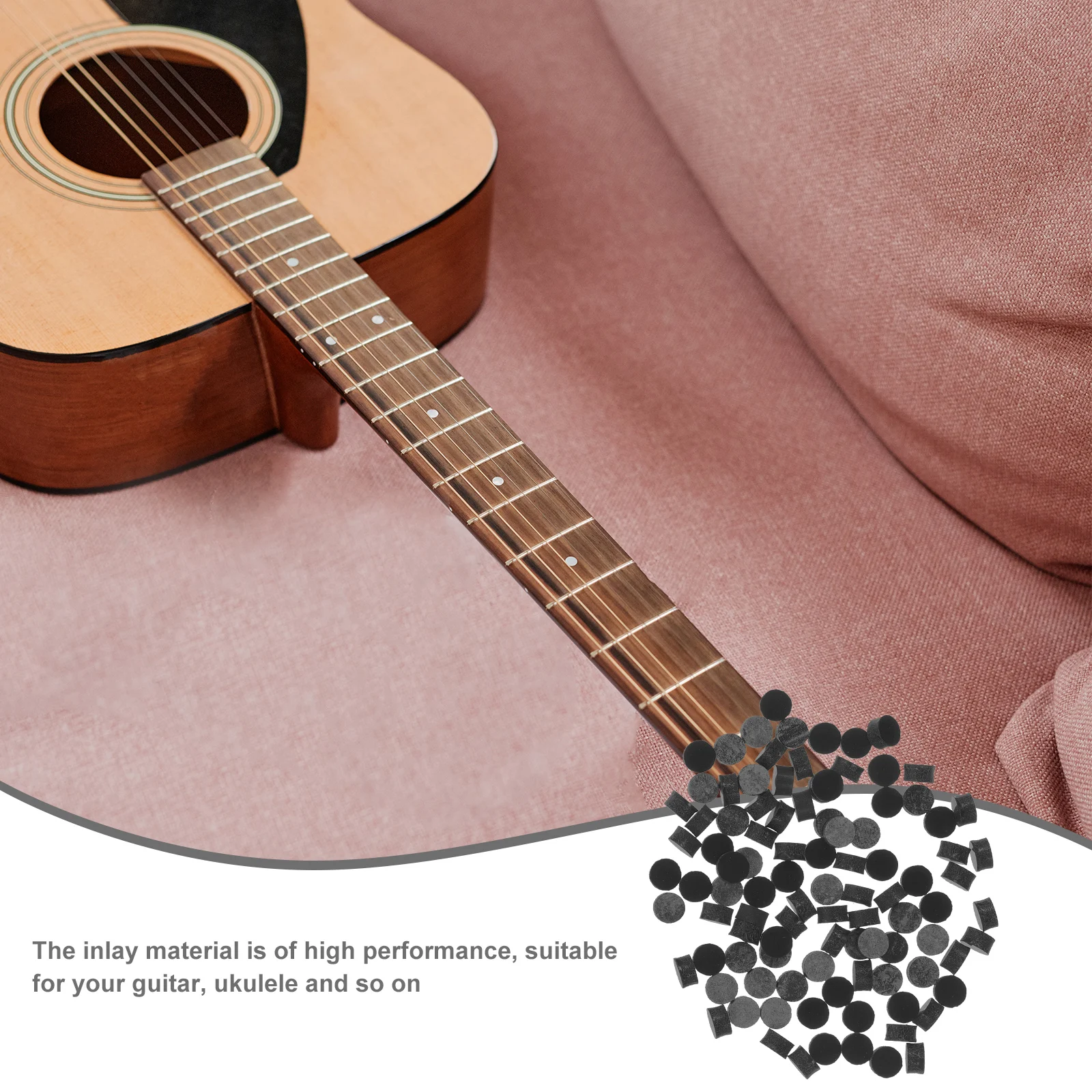 

100 Pcs Guitar Fretboard Inlay Stickers Ukulele Accessories Instrument Accessory for Position Marker Notes Thumb