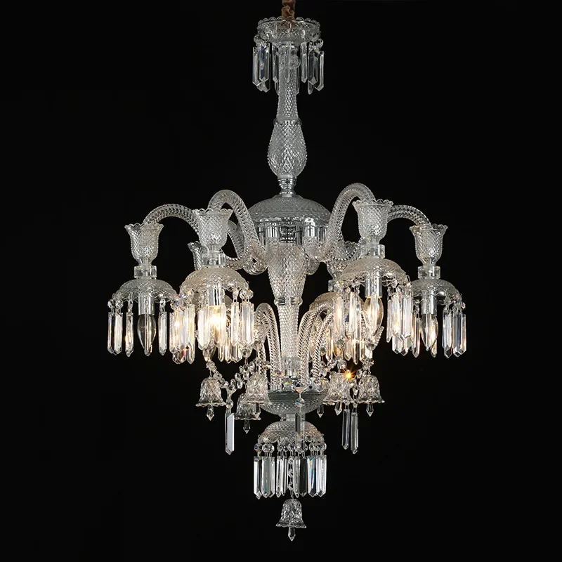 

Modern Top k9 Crystal Pendant Lamp Transparent Clear Candle Crystal Pendant Light Hanging Lamp Large Crystal Lustres De Cristal