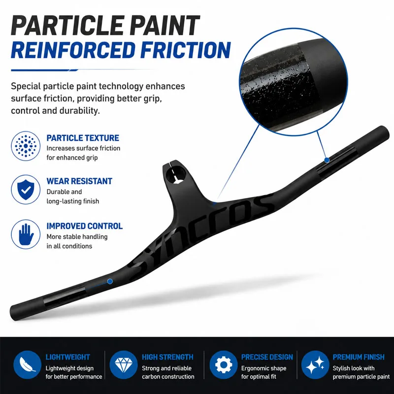 Syncros T800 Carbon Fiber Rising Handlebars Adjustable 8/17/25 Degrees for XC Off-Road Mountain MTB Bike - view 4