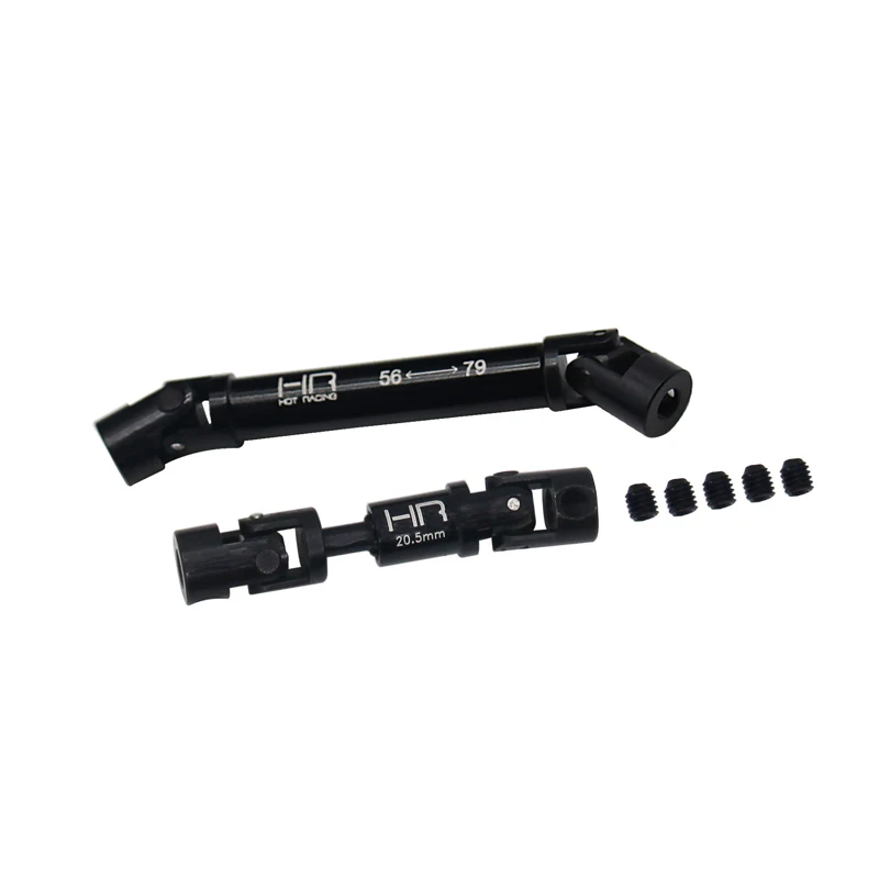 Hot Racing Metal Center Driveshaft Upgrade Hardened Steel Long+Short U-Joint for Axial SCX24 Deadbolt Replace Plastic AXI31611