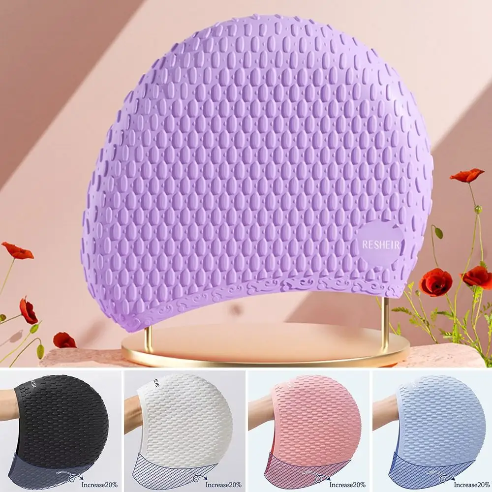 

Elastic Summer Swimming Cap Large Size Waterproof Silicone Swimming Hat Comfortable Professional Ear Protection