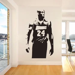 Kobe Bryant Vinyl naklejka ścienna koszykarz naklejka do trenowania koszykówki Hall kalkomanie chłopcy dekoracje do wnętrz do sypialni Y255