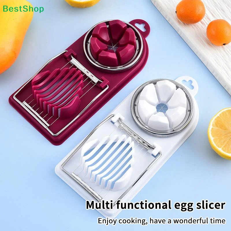 〔R〕Multifunctional Egg Cutter Stainless Steel Egg Slicer Sectioner Cutter Mold Flower-Shape Luncheon Meat Cutter Kitchen Gadgets