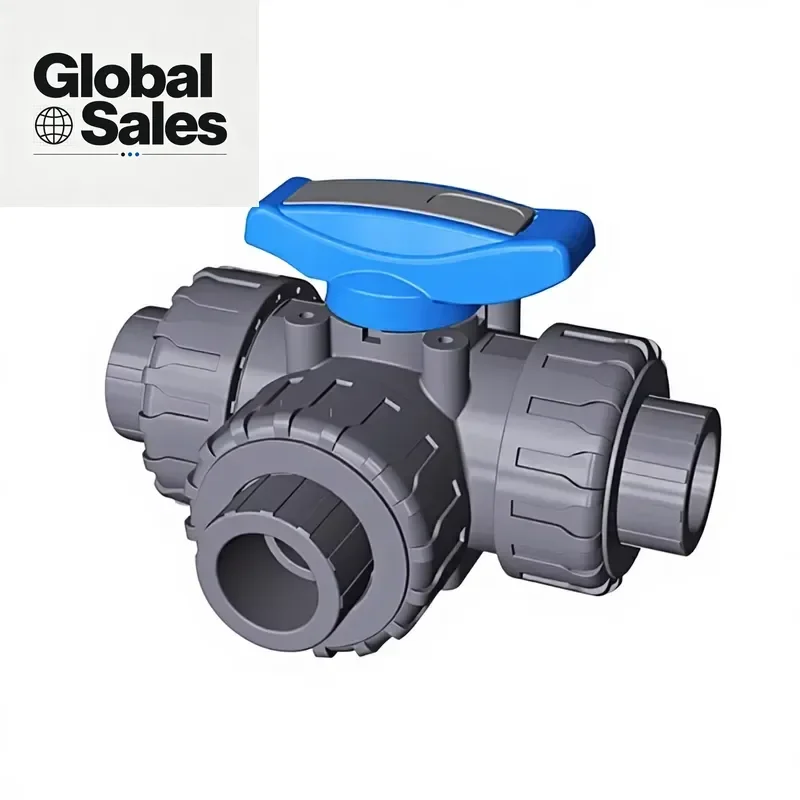 Engineered for demanding industrial and residential fluid control systems, this CPVC manual floating three-way ball valve