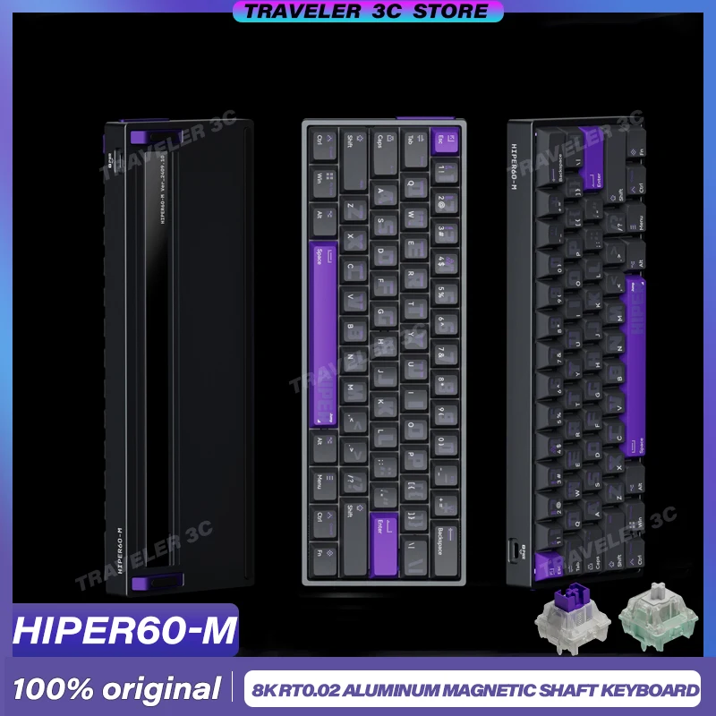 ZIRNEX HIPER60 M Customized Gateron Jade Magnetic Switch Gaming Keyboard Hot Swap 61keys Support 8K 0.02RT RGB DKS MT CSGO Gift